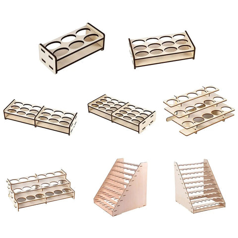 Legit Slick Wooden Paint Rack And Modular Pigment Organizer For Artists No Fuss Assembly showing various angles and configurations.