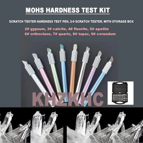 Pro Grade Hardness Test Kit For Industrial Minerals With Storage Box 2 To 9 Scratch Tester Set For Quick Gem Jade Jewelry And Stone Identification With Accurate Toughness Checks, 2-9 pen set