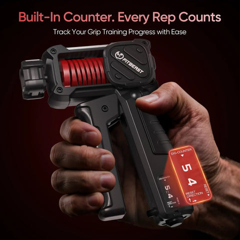 Grip Strength Trainer With Built-In Counter And Oversized Ergonomic Handle, Adjustable 30-130 Lb Hand Gripper in use