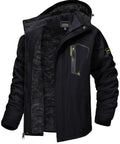 Men's Winter Jacket With Hood For Skiing And Snowboarding Stay Warm All Day Warm Fleece Lining Water Resistant Rain Jacket Left Zip