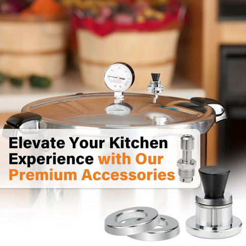 3-Piece Pressure Regulator Kit With Vent Pipe Replacement For Pressure Canners shown on kitchen counter