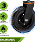 Heavy Duty 6 Inch Gate Wheels For Metal Tube And Wooden Fences, 500 Lb Capacity Per Wheel, 360 Degree Rotation, close-up