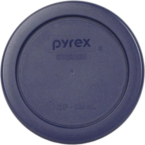 Blue Replacement Lids For 1 Cup, 2 Cup, And 4 Cup Glass Food Storage Containers, BPA Free Plastic, Odor Resistant, shown in close-up.