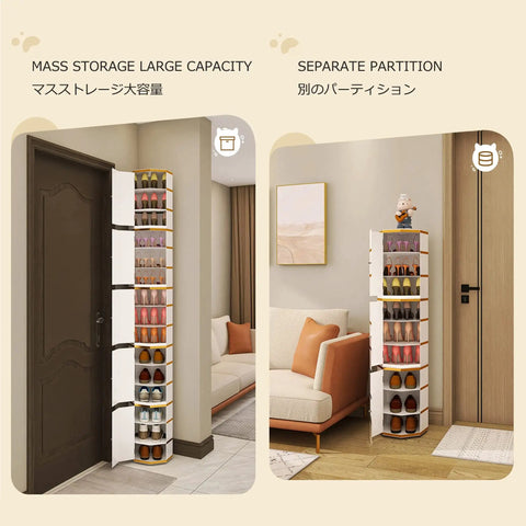 Slick Black Rotating Shoe Rack Corner Organizer With Smooth Lazy Susan Turntable Design For Tight Spaces Keeps Kicks Neatly Arranged In Closet Entryway, showcasing adjustable shelves and large capacity.