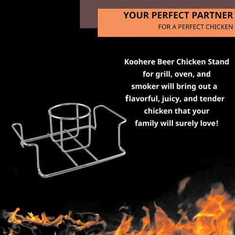 Premium Stainless Steel Beer Can Chicken Roaster Stand For Grill And Smoker With Handle Fits Regular 12 Ounce Cans Secure Bottom Crossbar