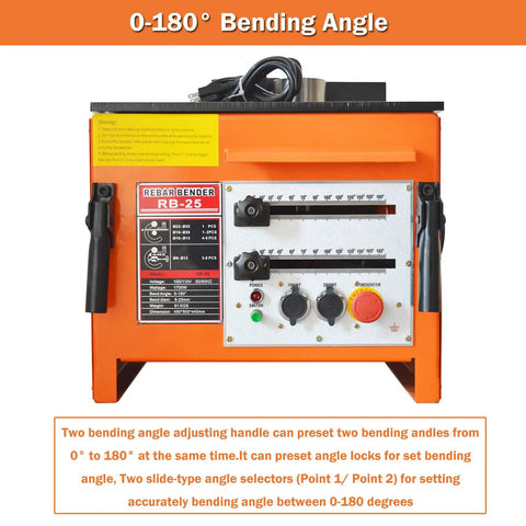 Heavy Duty Electric Rebar Bender Machine 1700W Workhorse with adjustable angle settings from 0 to 180 degrees.