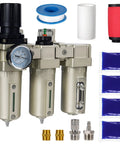 Pro Grade Heavy Duty 1/2 Inch NPT Air Compressor Dryer With 3 Stage Water And Oil Separator for Pneumatic Tools and Paint Guns.