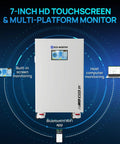 Front view of Powermega 48V 314Ah LiFePO4 Battery Energy Storage System with touchscreen and connectivity options.