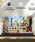 Dust Proof Crystal Clear Acrylic Display Case For Lego 21356 Steampunk Ships With 0.8 Inch Elevated Base showing propeller gear details