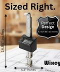 Digital Planer Gauge With Electronic Readout For Woodworking, Precise Thickness Measurement on table with scale dimensions