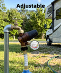 Must-Have RV Water Pressure Regulator With Gauge And Rotatable Dial, Adjustable Camper Water Pressure Reducer With Inlet Screen Filter For Travel Trailers, Protects Plumbing From High Water Pressure, brass 3/4-inch RV hookup with gauge