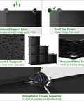 Diagram of Six Cube Storage Organizer Set For Wardrobe And Home showing waterproof panels, rust-proof frame, and strong connectors