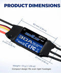 Beatles G2 30A ESC For RC Plane And Fixed Wing Aircraft 2S 4S Brushless Speed Controller dimensions and design