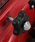 Get These Premium 3 Pack Lawn Mower Handle Knob Screw Bolts For A Rock Solid Grip And Easy Fixes On Your Garden Gear. Durable Plastic Metal Build Means You Won't Have To Freak Out About Wobbly Controls Again. Perfect Fit Replacement Kit To Keep Your Yard. black plastic metal mower handle knob bolt on red lawn mower frame