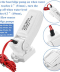 Automatic float switch for the 12 V 1100 GPH Bilge Water Pump With Automatic Float Switch For Boats, Electric Marine Bilge Pump Kit