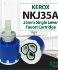 NKJ35A 35mm Replacement Faucet Cartridge for Single Lever Faucets with Right Rotation Easy DIY Repair Kit displayed on counter