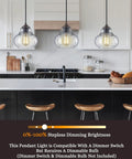 8 Inch Seeded Bubble Glass Pendant Light Fixture With Hand Blown Shade above modern kitchen island