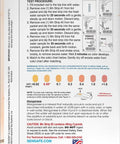 Back packaging of Fast Manganese Water Test Strips Kit 12 Tests for Groundwater Analysis with instructions and color chart.