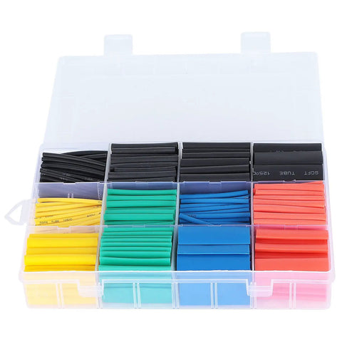 Top Notch 530Pct Ycauty Industrial Heat Shrink Tubing Kit With Colorful Heavy Duty Insulation For Circuit Wiring Harness And Nylon Protection That Is Totally Durable, Water Resistant, And Built To Last On Any Electrical Job You Gotta Crush Today. multicolor nylon 2:1 tubing kit in storage box