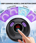 Ultrasonic Retainer Cleaner 45kHz 200ml For Dentures Braces Night Guards Jewelry showing four cleaning modes