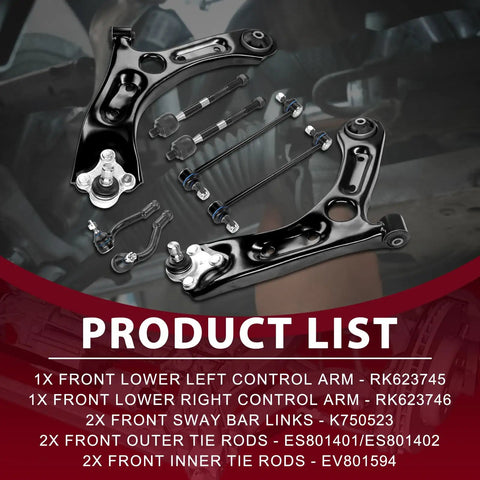 Up Your Ride With This Sweet Frenzybro Front Lower Control Arm Kit Featuring 8 Pieces Like Arms Ball Joints Sway Links And Solid Tie Rods For A Smoother Drive And Better Handling On The Road Without Breaking The Bank Today. Front lower control arm kit, 8-piece black steel suspension set