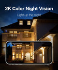 Battery Powered Wireless Outdoor Security Camera With 2K Color Night Vision, 355 Degree Horizontal Pan Tilt And 90 Degree Vertical Tilt view