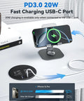 Slick Recessed Desk Power Grommet With 20W Usb C Fast Charging And Dual Usb Ports Flush Mount Strip For Office Tables, showing USB-C port and charging phone.