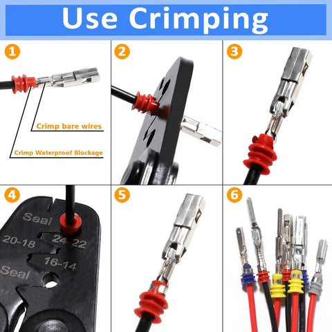 Premium Weather Pack Connectors Kit With 800 Waterproof Pin Seals And Dustproof Cavity Plugs For Heavy Duty Automotive Wiring Applications crimp tool guide