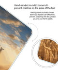 Close-up of Harvest Inspired Digital Bathroom Scale with hand-sanded rounded corners and sky background
