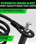 Heavy Duty Bike Lock Set With U Lock, 4Ft Steel Security Cable, Padlock And Four Lighted Keys For E Bikes, Motorcycles, Electric Scooters And Bicycles, Dual Purpose Lock System Withstand Cutting, Sawing, Smashing, And Drilling, American Owned Support, cable detail