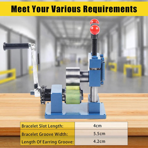 2 In 1 Jewelry Rolling Mill And Ring Bender, Adjustable Hand Crank Bracelet Forming Machine for stores and DIY jewelers