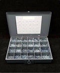 Flat Head Screw Assortment Kit For Sheet Metal And Wood, Sizes 6 8 10 12 in 24-hole compartment box
