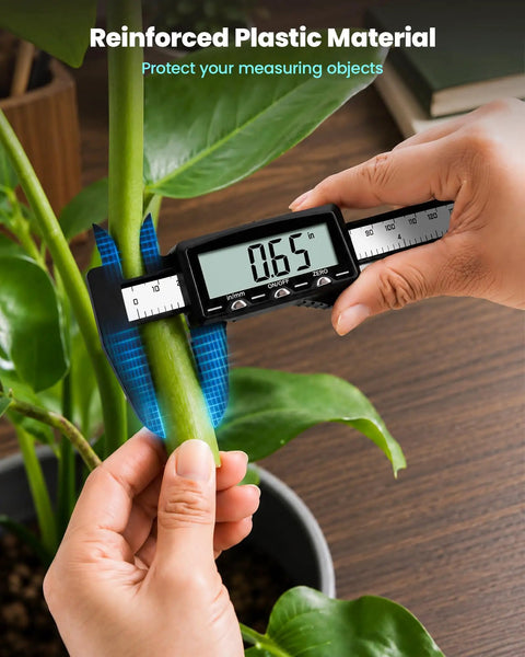 Rechargeable Digital Caliper With Large LCD Screen In Mm Conversion Auto Off Protective Case 6 Inch Plastic Caliper measuring plant