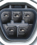 Close-up of HP10264 Fuel Pump Hanger Assembly connector, OE Quality Fitment, includes strainer, handles 20% ethanol.