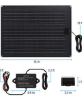 20W Solar Panel Kit With Built In Maintenance Pulse And Smart MPPT Charge Controller For Dump Trailers Waterproof All Weather
