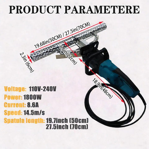 Hardworking Electric Foam Planer Packs A Beefy 1800 Watt Motor To Chew Through Spray Foam And Polyurethane Insulation Delivers razor sharp flat walls with 27.5 inch and 19.7 inch spatulas.