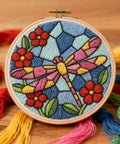 Dragonfly Punch Needle Kit For Adults Beginners Colorful Flower Embroidery Starter Set With Easy Instructions DIY