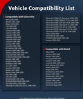 VEHICODE Engine Coolant Temperature Sensor with connector; Chevrolet, Buick and Cadillac compatibility list.