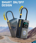 X10 Pro Portable Tire Inflator With No Fuss 35 Second Jet Inflation 150 Psi Cordless Air Pump for Cars, digital gauge view.
