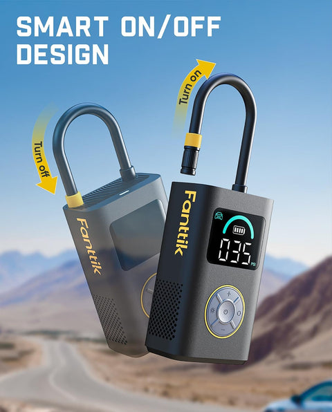 X10 Pro Portable Tire Inflator With No Fuss 35 Second Jet Inflation 150 Psi Cordless Air Pump for Cars, digital gauge view.