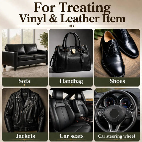 No Brainer Black Leather Recoloring Balm Kit for restoring black leather sofa, handbag, shoes, jackets, car seats, and steering wheel.