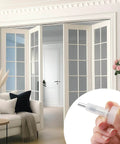Six Pack Top Roller Guide Wheel With Spring Loaded Pivot for Bi Fold Doors Easy Fix Bifold Door Hardware Repair Kit in use