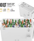 Patio Cooler With Storage Cabinet And Bottle Opener Ice Chest For Outdoor Parties And Poolside Gatherings Keeps Drinks Cold And Fresh Holds Up To 80 Quarts With Drainage And Extra Space For Tools And Snacks