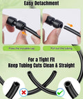 Demonstrating easy detachment of 15 Piece Quick Connect Drip Irrigation Coupling Set For One Quarter Inch Tubing, push-to-fit fittings shown