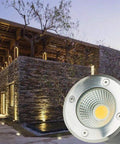 Must Have Low Voltage 12V 7W In Ground COB LED Landscape Lights 700 Lumens Each IP67 Waterproof Well Lights installed by walkway