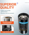 UL Certified 161-193 UF Round Motor Start Capacitor 125 VAC Replacement For Single Phase Pool Pump Or Well Pump CD60 Run Cap