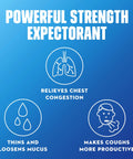Graphic explaining benefits of Heavy Lift 12 Hour Guaifenesin Extended Release Expectorant for mucus relief.