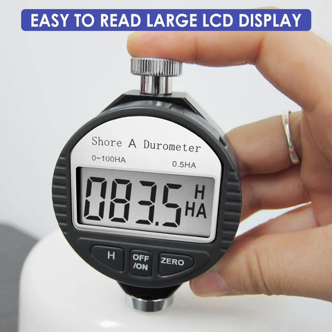 Shore A Durometer Hardness Tester For Rubber And Tire Materials 0 To 100HA Digital Gauge With Large LCD Display Portable And Lightweight ISO 868 7619 Compliant Hold Function Precise Easy Readout Meter