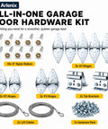 Solid Workhorse 7 Foot Overhead Garage Door Tune Up Kit with Durable Nylon Rollers, steel hinges, lift cables, and hardware.