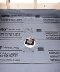 PVC Shower Pan Liner 6 Foot By 10 Foot Waterproof Membrane installed in shower base